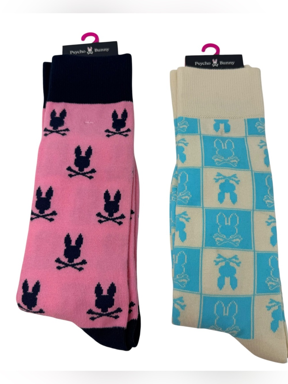 Psycho Bunny Men’s Repeating Logo Pima Cotton Blend Socks set of 2 pair New